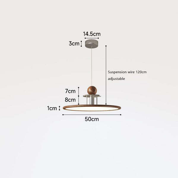 Walnut color flying saucer chandelier