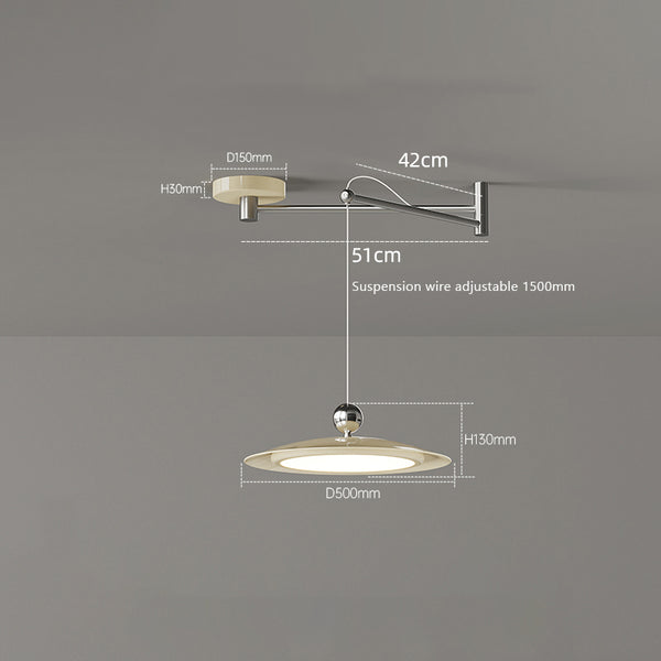 Swing arm flying saucer dining room chandelier