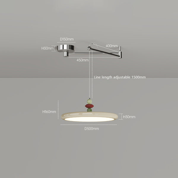 Cream style swing arm dining chandelier