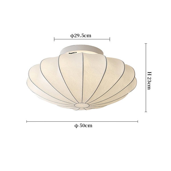 Cream silk bedroom ceiling lamp