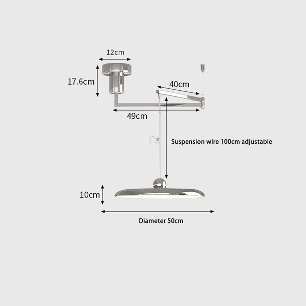 Nordic flying saucer swing arm chandelier