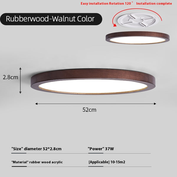 LED-Deckenlampe aus Massivholz im japanischen Stil