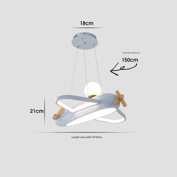Lustre avion de style crème pour chambre d'enfant