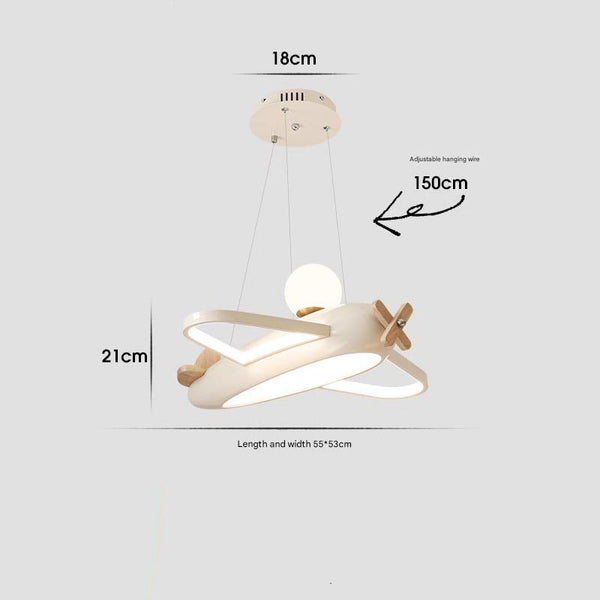 Lustre avion de style crème pour chambre d'enfant