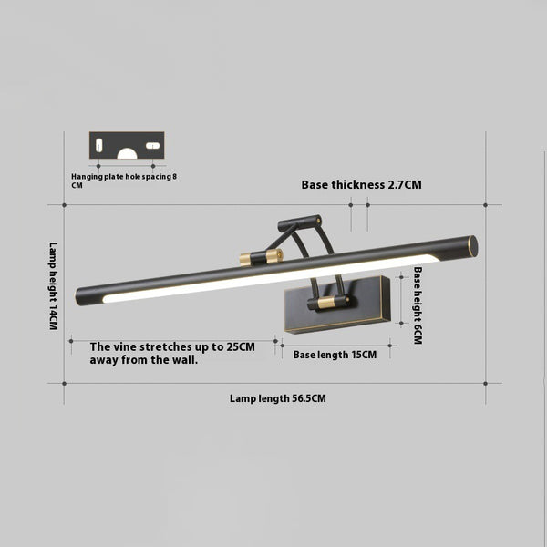 Retractable folding mirror wall lamp
