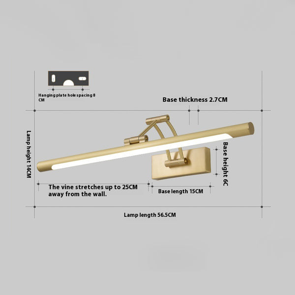 Retractable folding mirror wall lamp