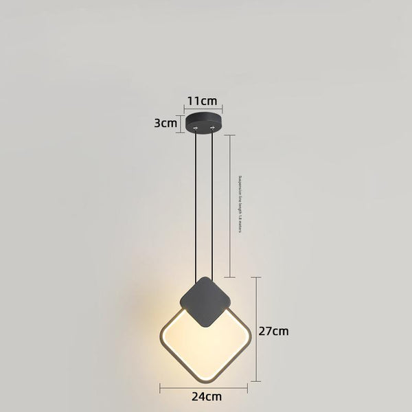 Minimalist LED Line Bedroom Bedside Chandelier
