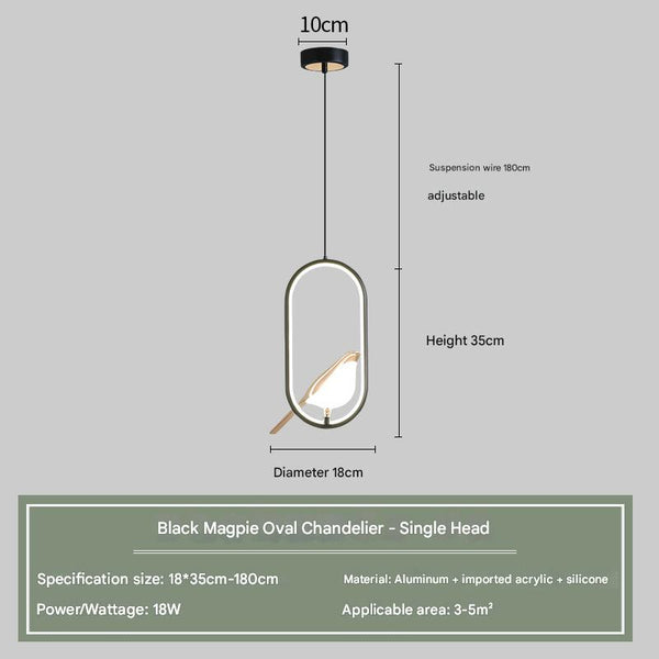 Modern simple creative bird bedroom bedside chandelier