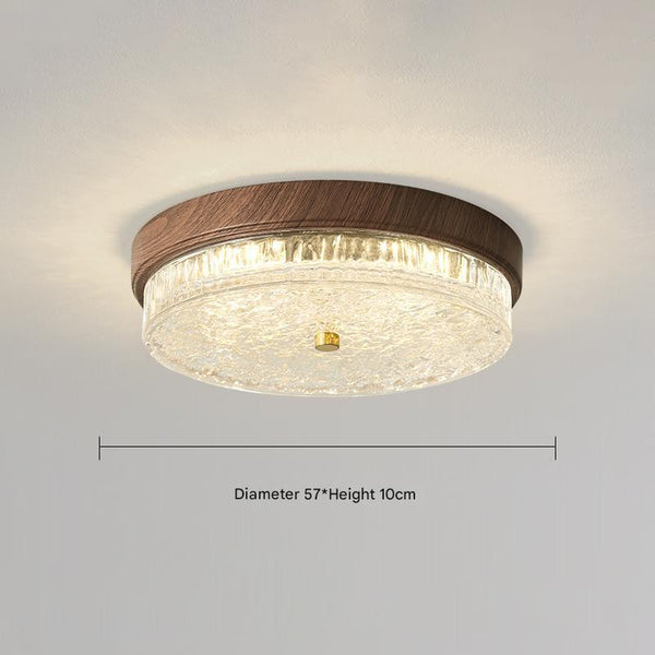 American retro round glass bedroom ceiling lamp
