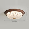 Walnut Color Glass Bedroom Ceiling Light