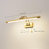 All-copper foldable LED mirror wall lamp
