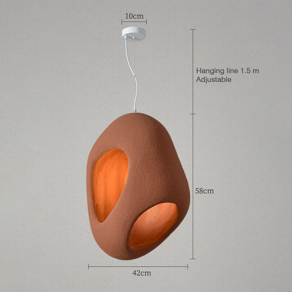 Pendelleuchte aus Kieselsteinen im japanischen Stil für den Esstisch