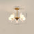 Vintage Walnut Bedroom Living Room Glass Chandelier