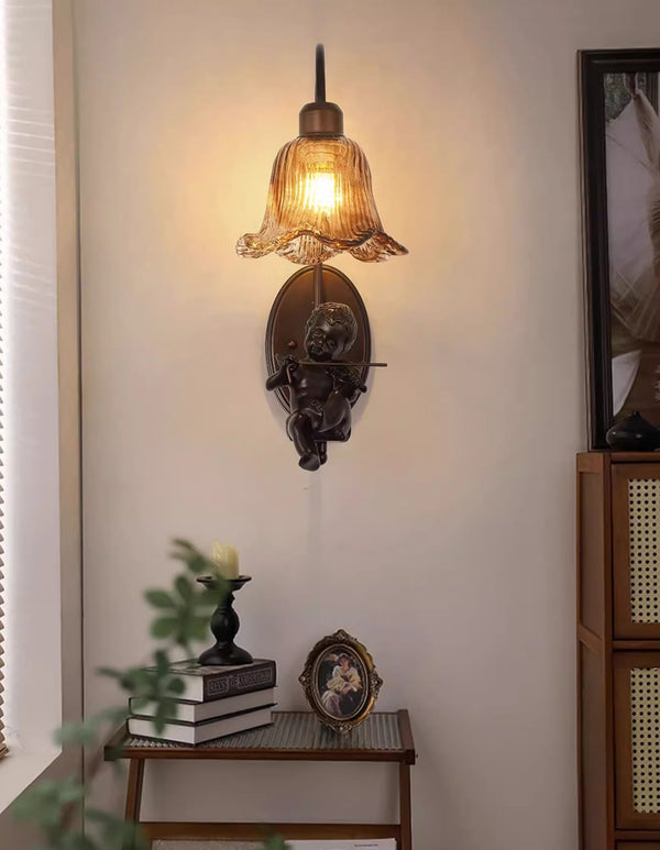 Creative retro bedroom bedside aisle wall lamp