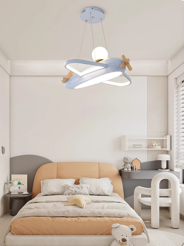 Lustre avion de style crème pour chambre d'enfant