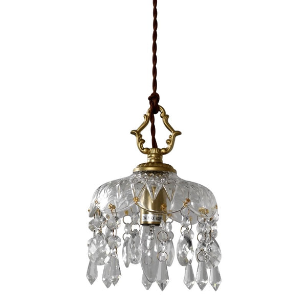 Copper Vintage Crystal Glass Chandelier
