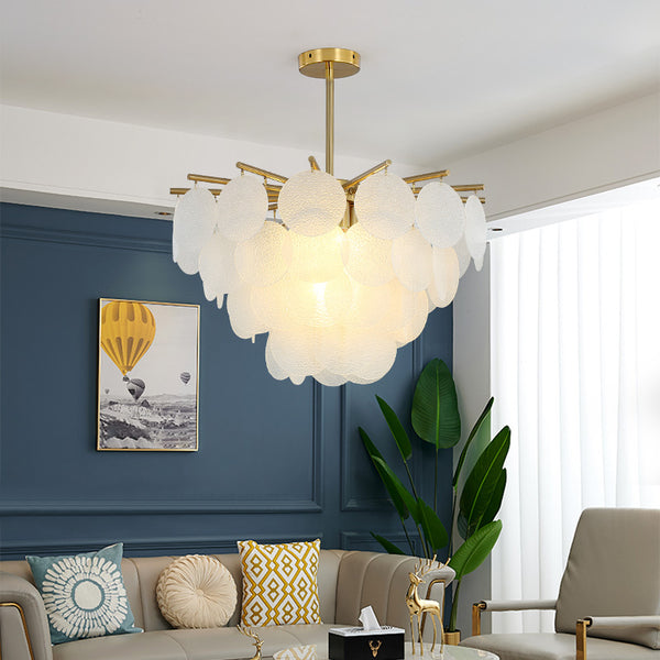 Lustre coquille crème français