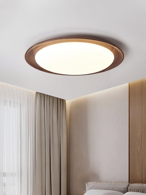 Ultradünne Deckenlampe aus Walnussholz für das Schlafzimmer