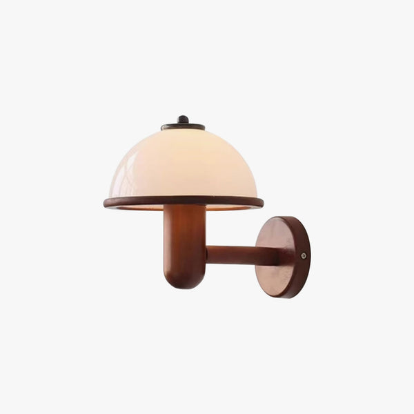 Wandlampe Pilz aus Massivholz