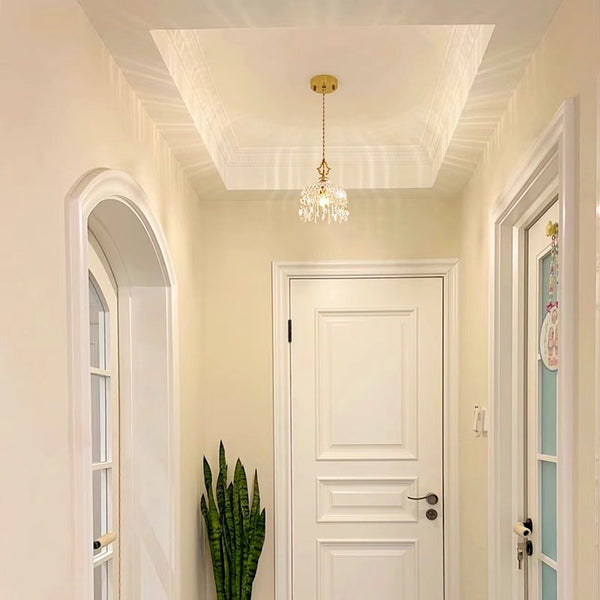 Copper Vintage Crystal Glass Chandelier