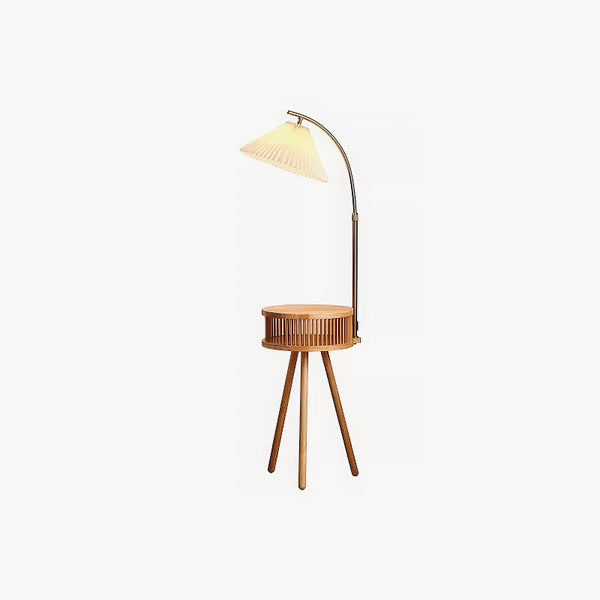 Retro Massivholz Stehlampe