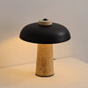 Lampe de table champignon en travertin jaune