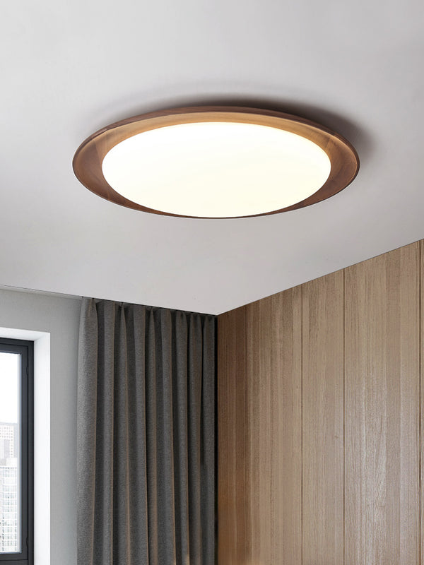 Ultradünne Deckenlampe aus Walnussholz für das Schlafzimmer