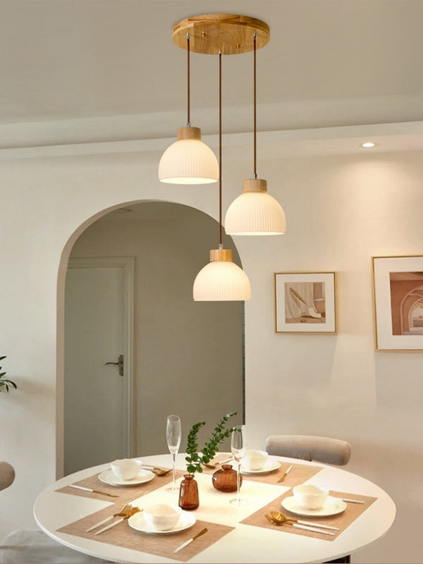 Striped glass chandelier