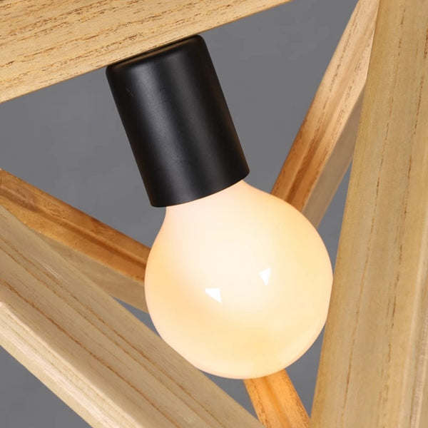 Lustre triangulaire en bois massif