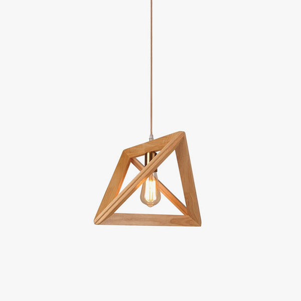 Lustre triangulaire en bois massif