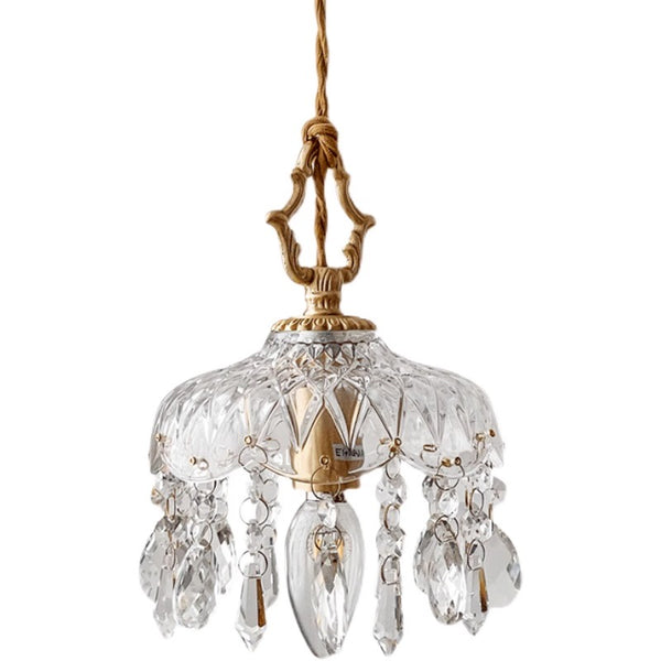 Copper Vintage Crystal Glass Chandelier