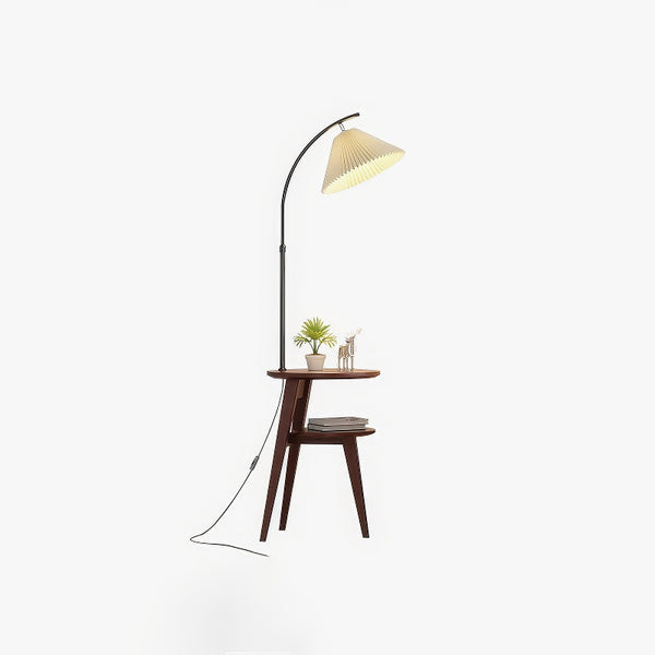 Doppelschichtige, halbgebogene Stehlampe