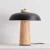 Lampe de table champignon en travertin jaune