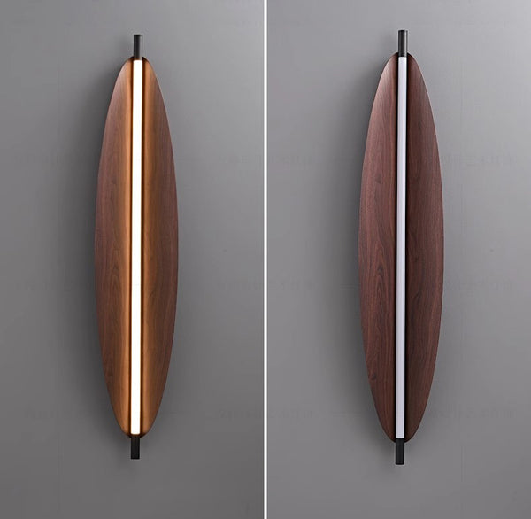 Creative Leaves walnut wood grain wall lamp