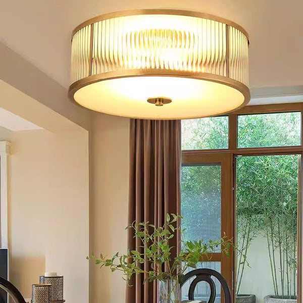 Copper bedroom ceiling lamp