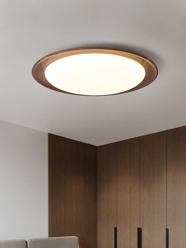 Ultradünne Deckenlampe aus Walnussholz für das Schlafzimmer