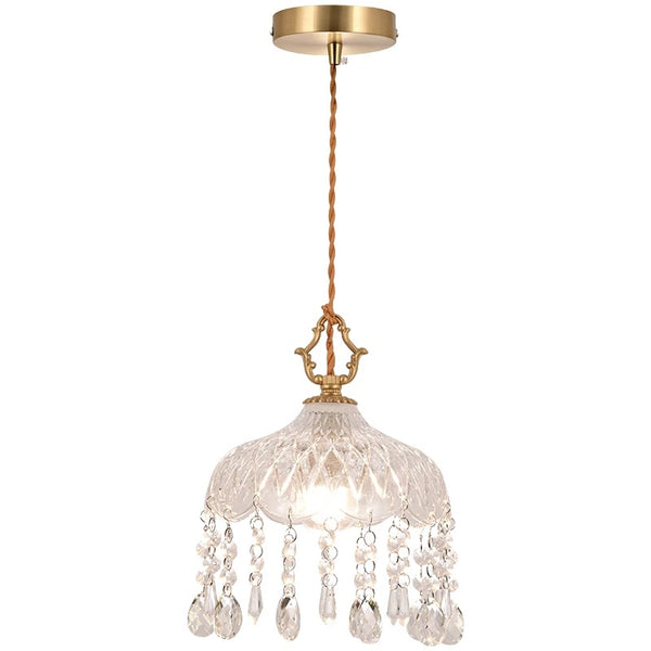 Copper Vintage Crystal Glass Chandelier