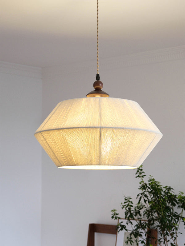 Lustre en corde de coton et tissu de style rétro