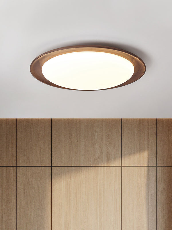 Ultradünne Deckenlampe aus Walnussholz für das Schlafzimmer