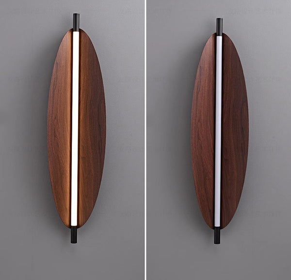 Creative Leaves walnut wood grain wall lamp