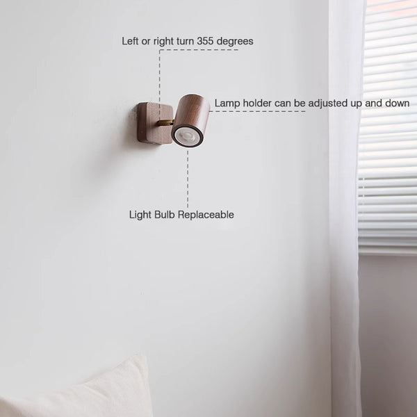 350 Grad drehbare Spotlight-Wandleuchte