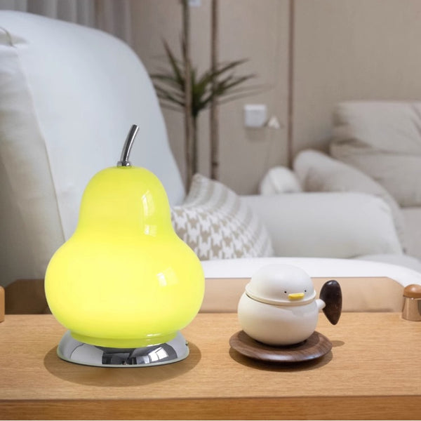 Cremefarbene Birnen-Tischlampe