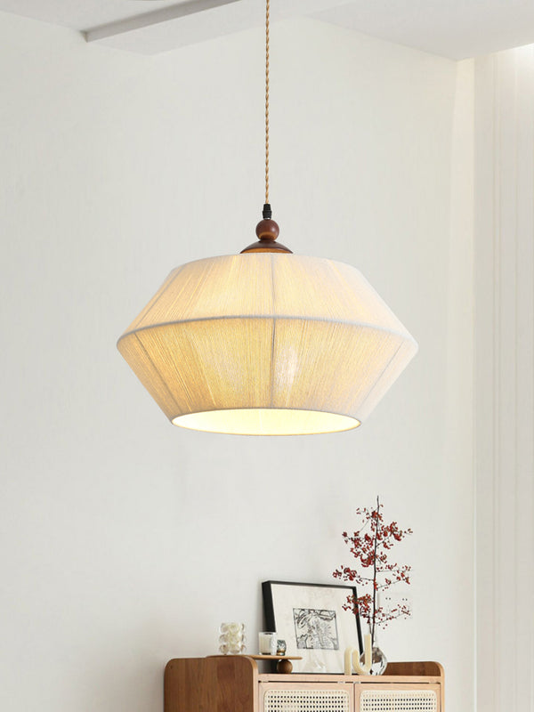 Lustre en corde de coton et tissu de style rétro