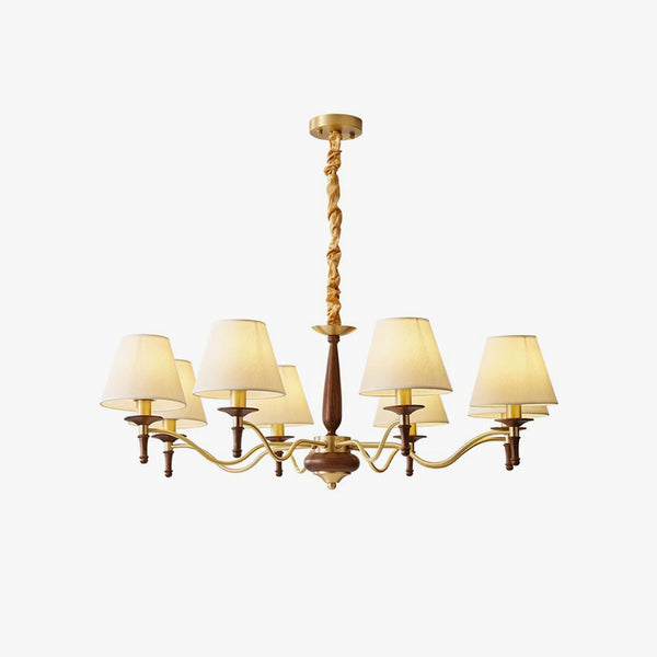 French retro solid wood living room chandelier