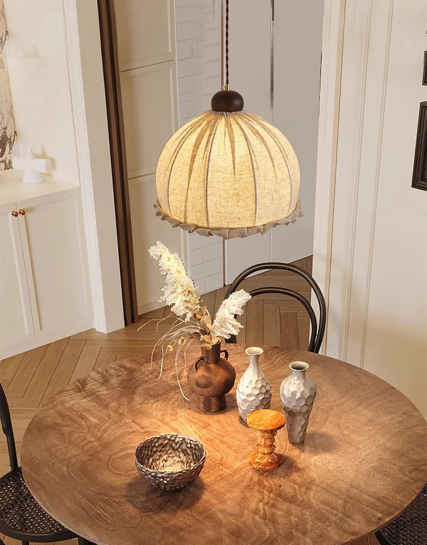 Lampe à suspension de salle à manger en tissu rétro japonais