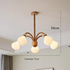 Japanese style solid wood glass bedroom chandelier