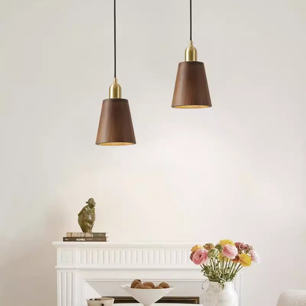 Solid wood all-copper small chandelier