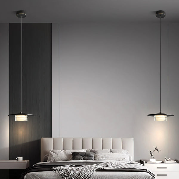 Nordic simple black bedroom bedside chandelier
