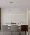 All-copper minimalist long strip restaurant chandelier
