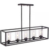 American retro rectangular iron glass restaurant chandelier
